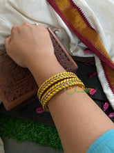 Kada Kundan Bangle -Yellow Matt-G4828